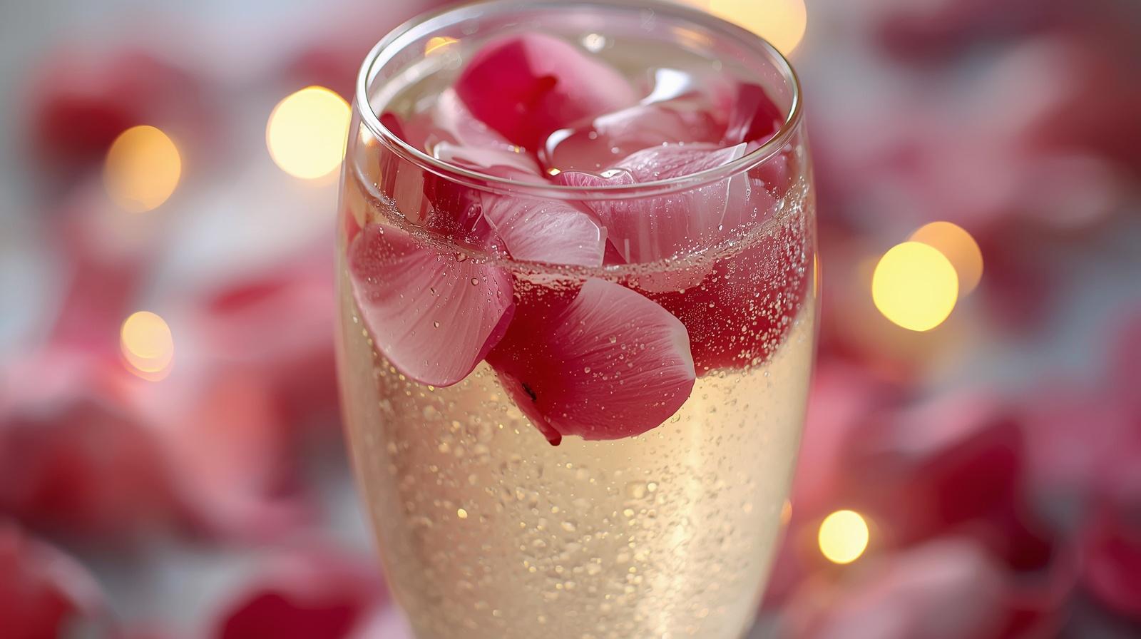 Rozsaszirmok-pezsgos-limonade-tetejen-uvegpoharban-–-romantikus-dekoracio-2