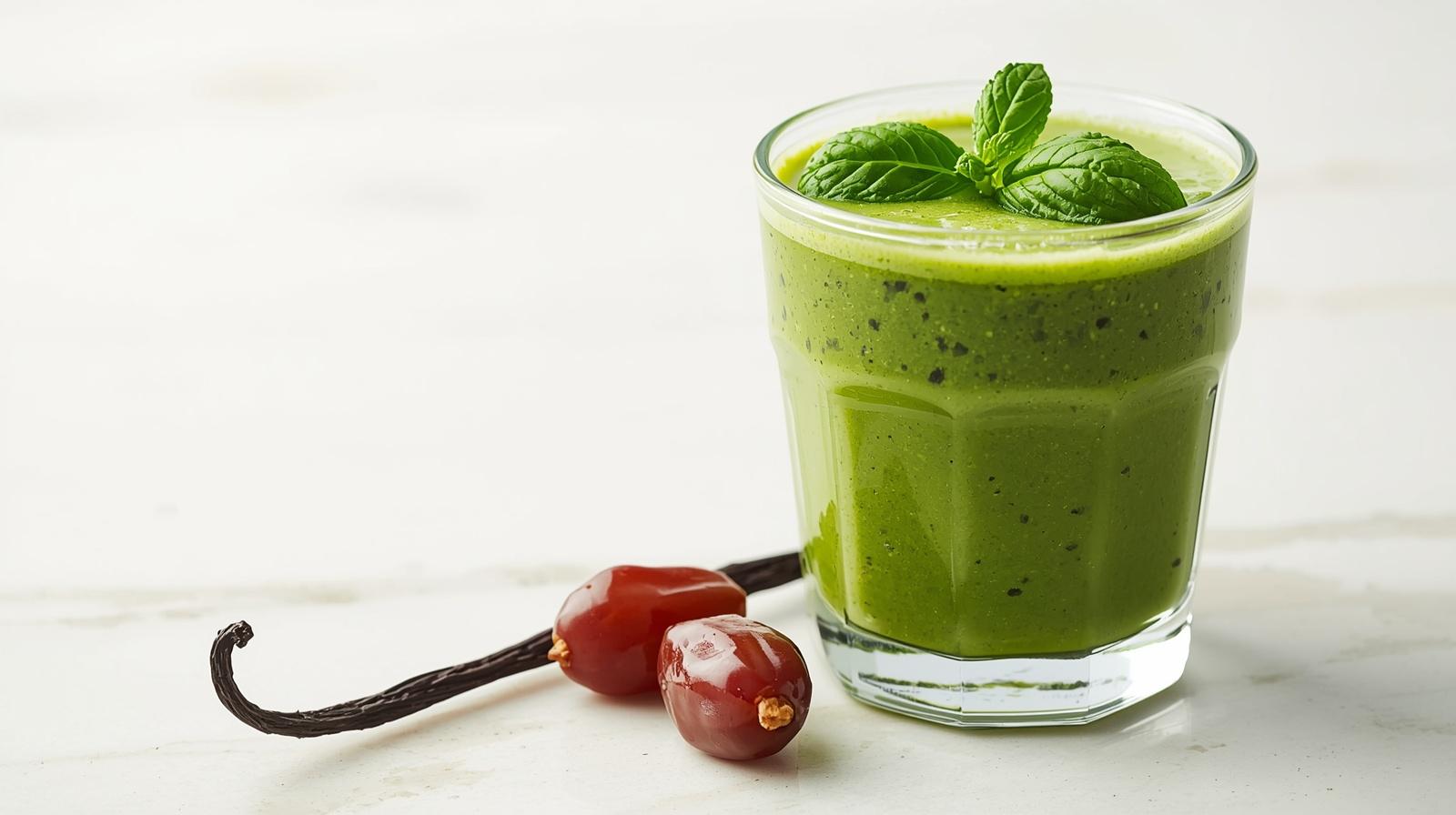 smoothie-zold-bazsalikommal.-pohar-mellett_-vaniliarud-es-2-szem-datolya
