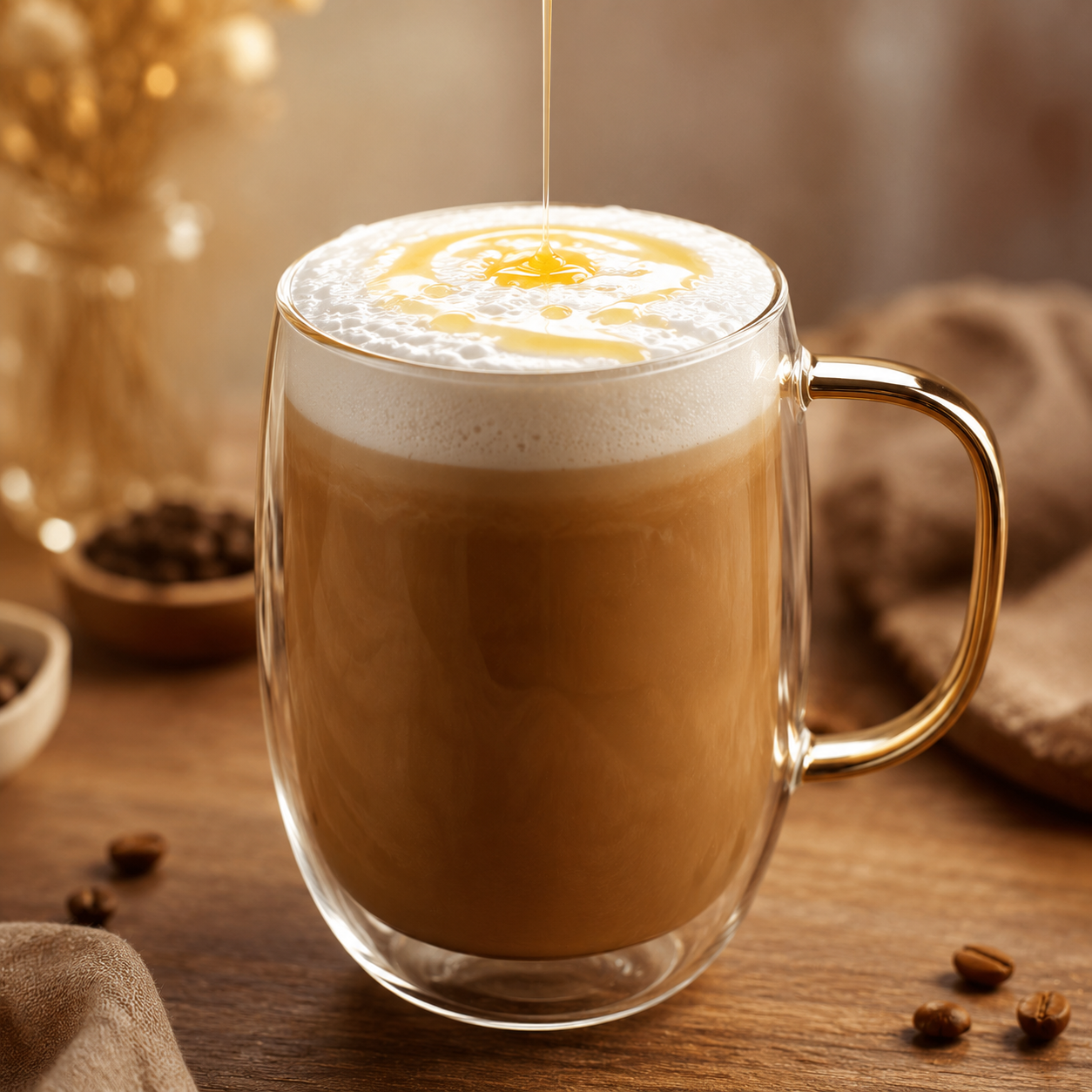 Barna vajas kávé latte tejhabbal