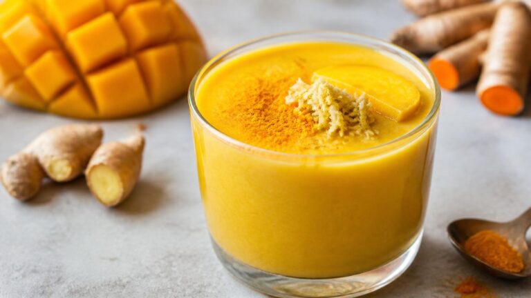 Mangós gyömbéres smoothie kurkumával – fűszeres, trópusi energiabomba