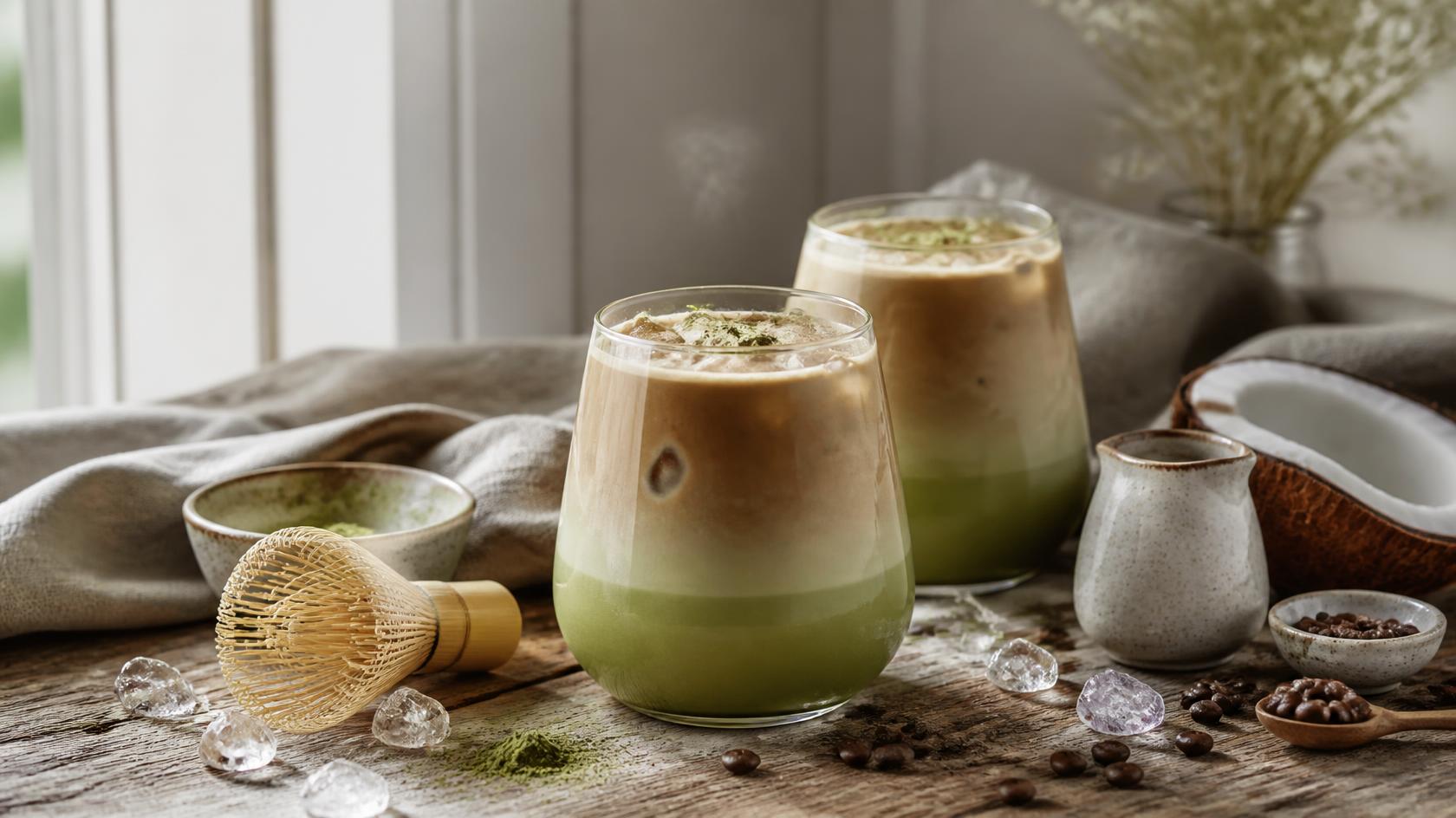 Matcha kávé smoothie