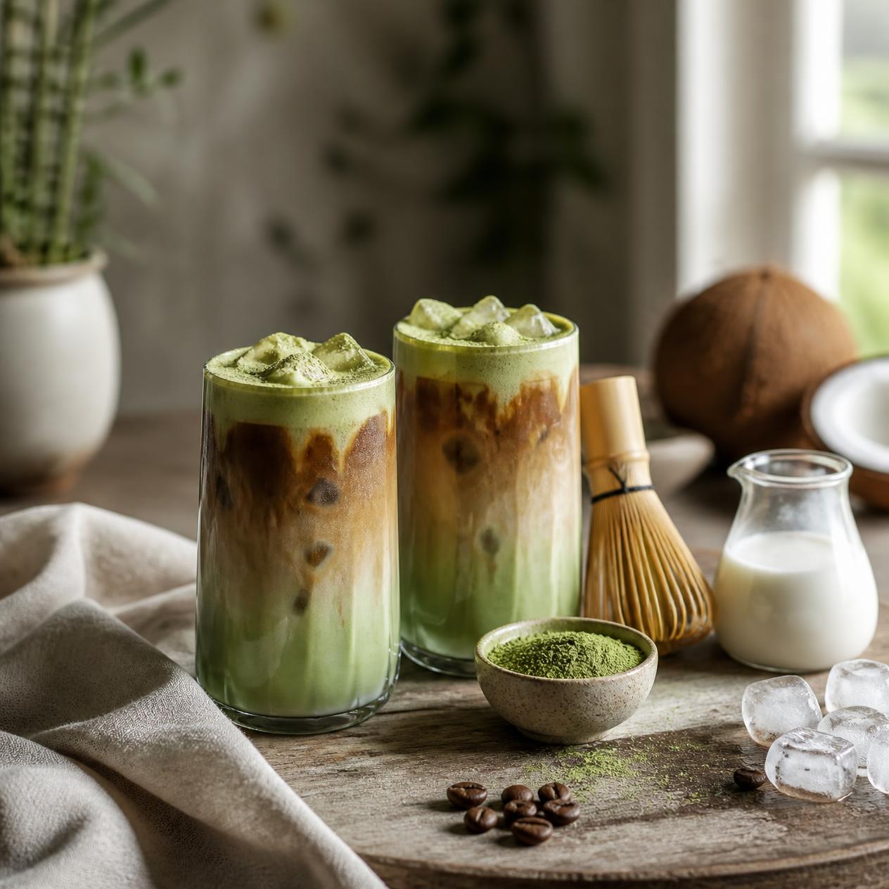 Matcha kávé smoothie